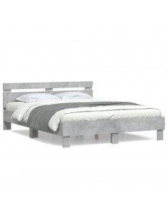 Giroletto Testiera Grigio Cemento 150x200 cm Legno Multistrato 2