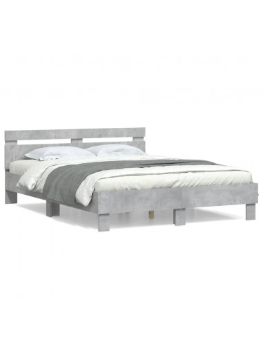 Giroletto Testiera Grigio Cemento 150x200 cm Legno Multistrato