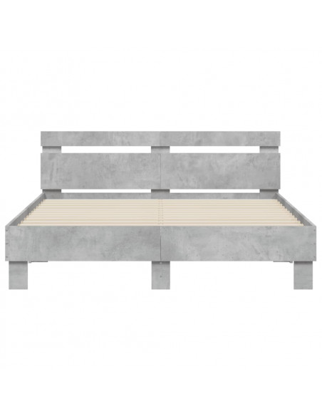 Giroletto Testiera Grigio Cemento 150x200 cm Legno Multistrato