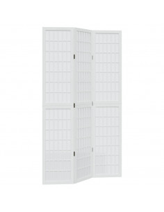 Divisorio Ambienti 3Pannelli Bianco Legno Massello di Paulownia 2