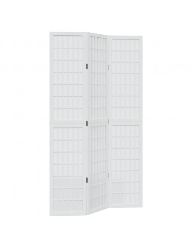 Divisorio Ambienti 3Pannelli Bianco Legno Massello di Paulownia