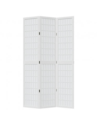 Divisorio Ambienti 3Pannelli Bianco Legno Massello di Paulownia