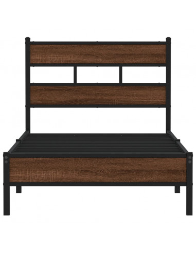 Giroletto senza Materasso Rovere Marrone 80x200cm in Truciolato