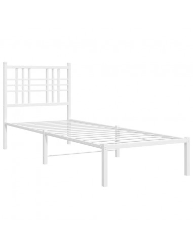 Giroletto con Testiera Metallo Bianco 80x200 cm