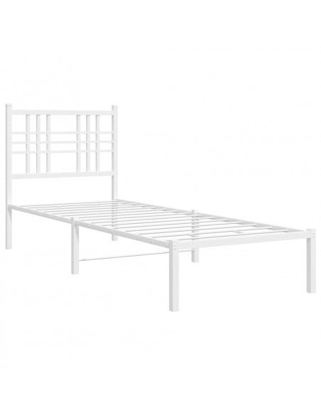 Giroletto con Testiera Metallo Bianco 80x200 cm