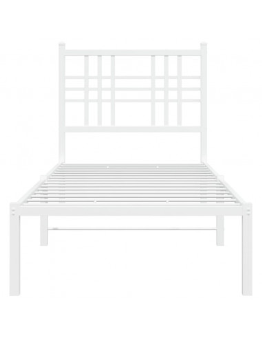 Giroletto con Testiera Metallo Bianco 80x200 cm