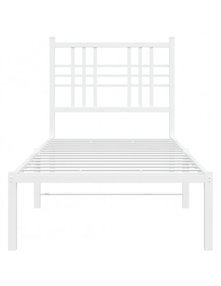 Giroletto con Testiera Metallo Bianco 80x200 cm
