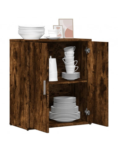 Credenza Rovere Fumo 60x31x70 cm in Legno Multistrato