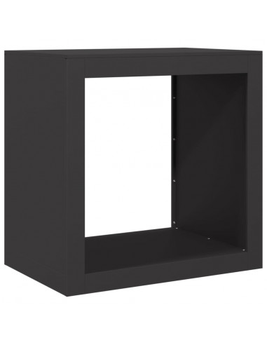 Rastrelliera per Legna da Ardere Nera 60x40x60 cm in Acciaio