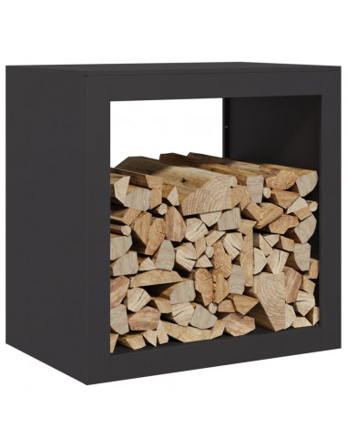Rastrelliera per Legna da Ardere Nera 60x40x60 cm in Acciaio