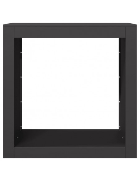 Rastrelliera per Legna da Ardere Nera 60x40x60 cm in Acciaio