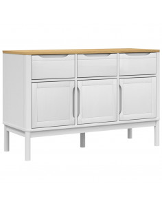 Credenza FLORO Bianca 114x43x74 cm in Legno Massello di Pino 2