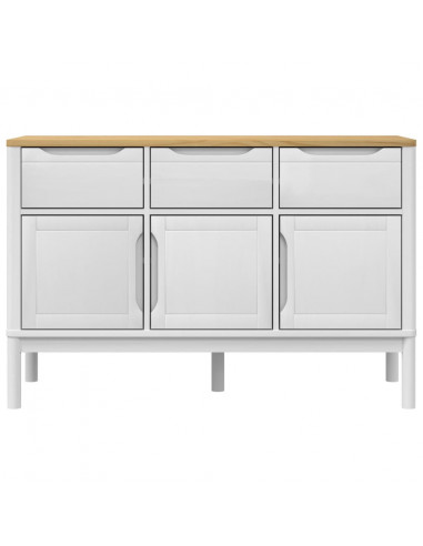 Credenza FLORO Bianca 114x43x74 cm in Legno Massello di Pino