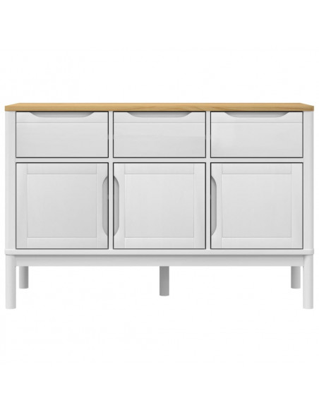 Credenza FLORO Bianca 114x43x74 cm in Legno Massello di Pino