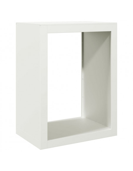 Rastrelliera per Legna da Ardere Bianca 60x40x80 cm in Acciaio