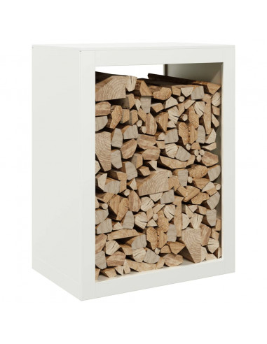 Rastrelliera per Legna da Ardere Bianca 60x40x80 cm in Acciaio