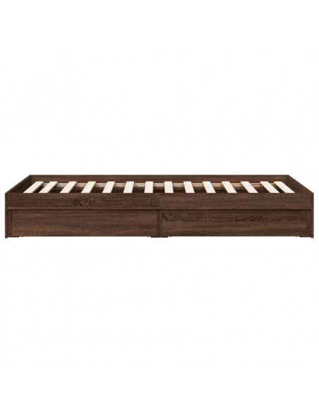 Giroletto Cassetti Rovere Marrone 90x200 cm Legno Multistrato