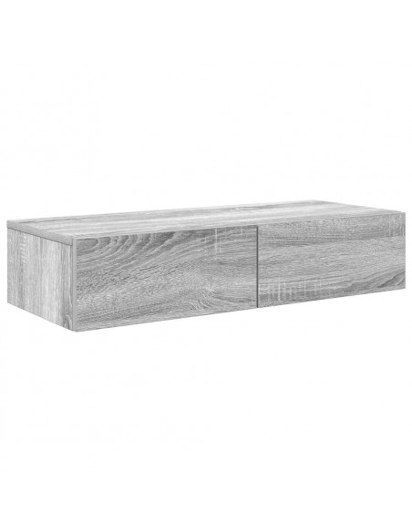 Scaffale a Parete con Cassetti Grigio 80x33x17 cm in Truciolato