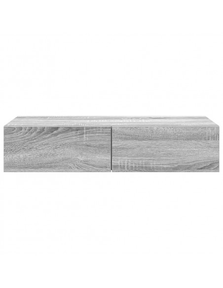 Scaffale a Parete con Cassetti Grigio 80x33x17 cm in Truciolato