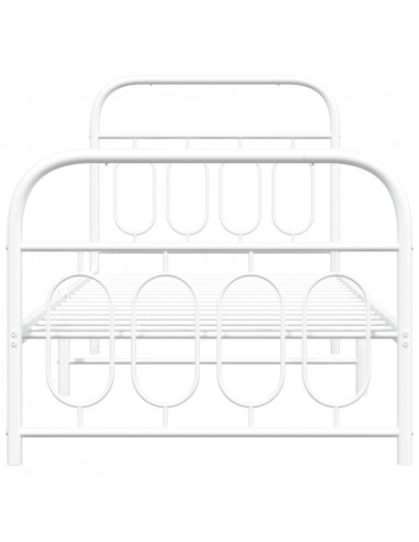 Giroletto con Testiera e Pediera Metallo Bianco 90x190 cm