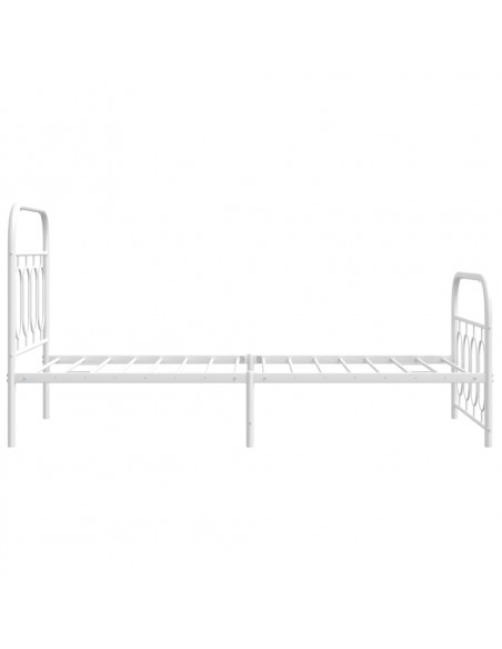 Giroletto con Testiera e Pediera Metallo Bianco 90x190 cm