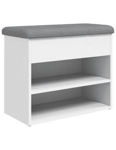 Panca Porta Scarpe Bianca 62x32x50 cm in Legno Multistrato