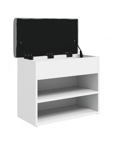 Panca Porta Scarpe Bianca 62x32x50 cm in Legno Multistrato
