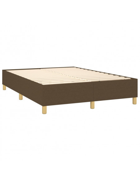 Giroletto a Molle con Materasso Marrone Scuro 140x190cm Tessuto