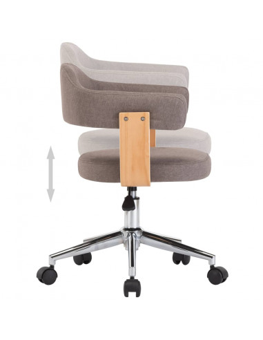 Sedia da Ufficio Girevole Talpa in Legno Piegato e Tessuto