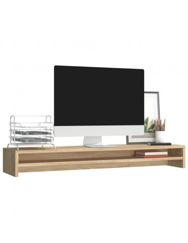Supporto Monitor Rovere Sonoma 100x24x13 cm Legno Multistrato