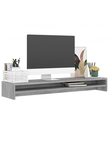 Supporto Monitor Grigio Sonoma 100x24x13cm in Legno Multistrato