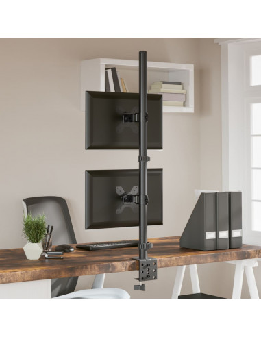Supporto per Monitor Doppio in Acciaio VESA 75/100 mm