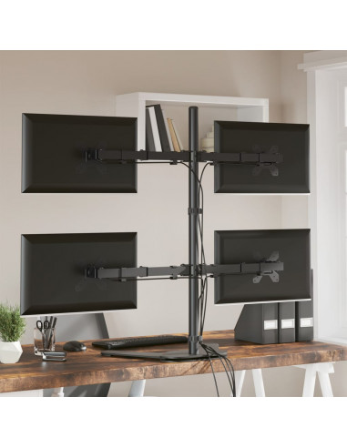 Supporto per Monitor in Acciaio Nero VESA 75/100 mm