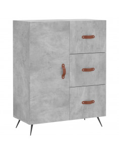 Credenza Grigio Cemento 69,5x34x180 cm in Legno Multistrato 2