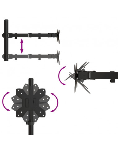 Supporto per Monitor in Acciaio Nero VESA 75/100 mm