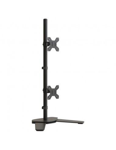 Supporto per Monitor Doppio in Acciaio Nero VESA 75/100 mm