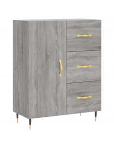 Credenza Grigio Sonoma 69,5x34x180 cm in Legno Multistrato 2