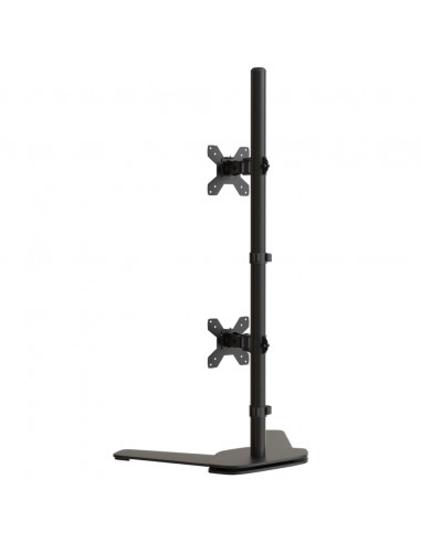 Supporto per Monitor Doppio in Acciaio Nero VESA 75/100 mm