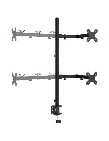 Supporto per Monitor in Acciaio Nero VESA 75/100 mm