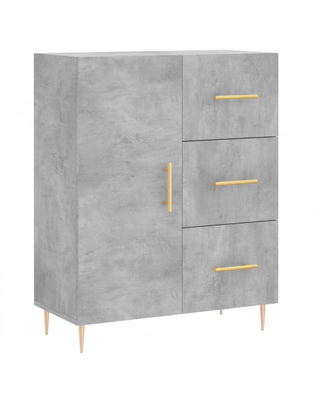 Credenza Grigio Cemento 69,5x34x180 cm in Legno Multistrato
