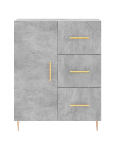 Credenza Grigio Cemento 69,5x34x180 cm in Legno Multistrato