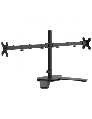 Supporto per Monitor Doppio in Acciaio Nero VESA 75/100 mm
