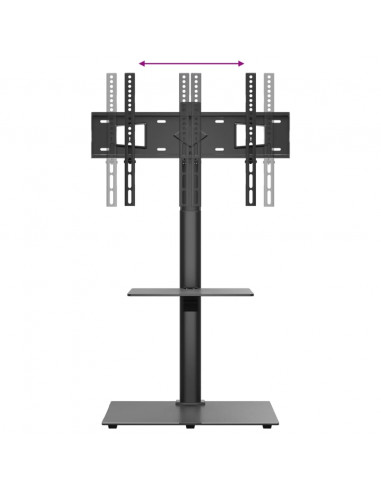 Supporto TV Angolare 2 Ripiani per 32-65 Pollici Nero