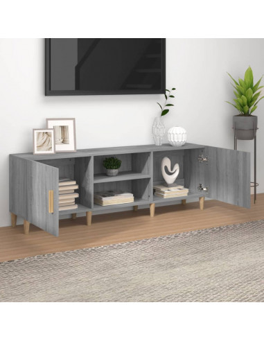 Mobile Porta TV Grigio Sonoma 150x30x50 cm in Legno Multistrato