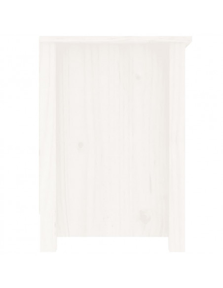Mobile Porta TV Bianco 103x36,5x52 cm in Legno Massello di Pino