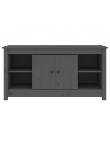 Mobile Porta TV Grigio 103x36,5x52 cm in Legno Massello di Pino