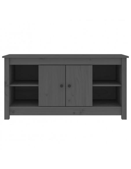 Mobile Porta TV Grigio 103x36,5x52 cm in Legno Massello di Pino