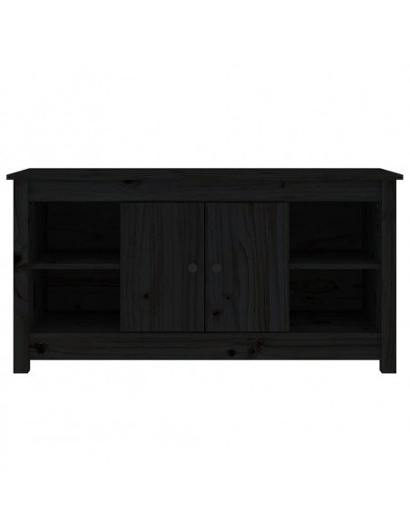 Mobile Porta TV Nero 103x36,5x52 cm in Legno Massello di Pino