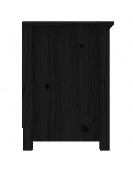 Mobile Porta TV Nero 103x36,5x52 cm in Legno Massello di Pino