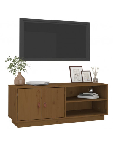 Mobile Porta TV Miele 105x34x40 cm in Legno Massello di Pino